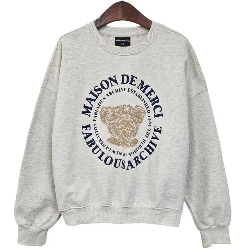 [BUNJANG] Fabulous Archive Bear Friends Embroidered Crop Sweatshirt / 패블러스 아카이브 크롭 베어프렌즈 엠보자수 매장정품 d160