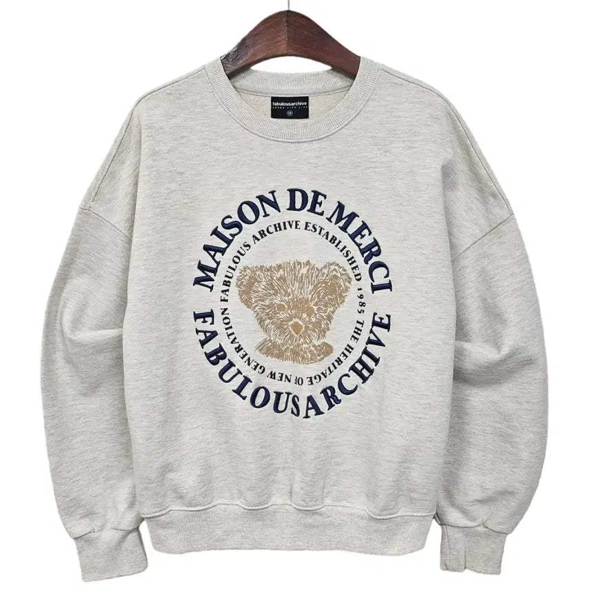[BUNJANG] Fabulous Archive Bear Friends Embroidered Crop Sweatshirt / 패블러스 아카이브 크롭 베어프렌즈 엠보자수 매장정품 d160