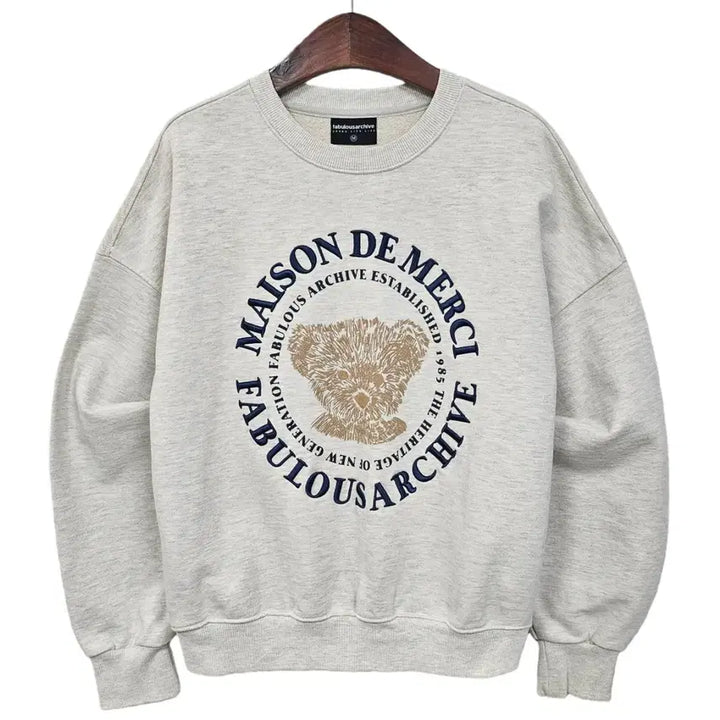 [BUNJANG] Fabulous Archive Bear Friends Embroidered Crop Sweatshirt / 패블러스 아카이브 크롭 베어프렌즈 엠보자수 매장정품 d160