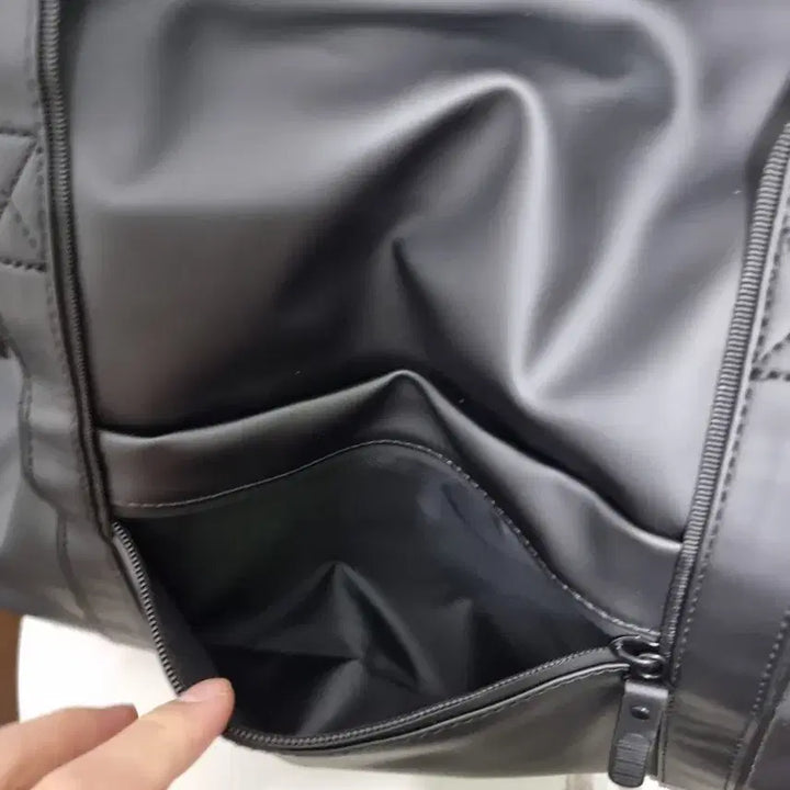 [BUNJANG] Black Leather Boston Bag / 202. 블랙 가죽 보스턴백 가방