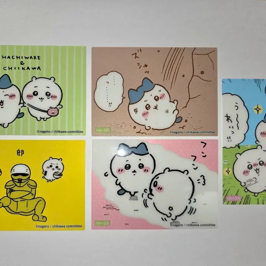 [BUNJANG] Ensky Chiikawa Clear Card Bundle Set / (가격고정) 엔스카이 치이카와 먼작귀 클리어카드 5장