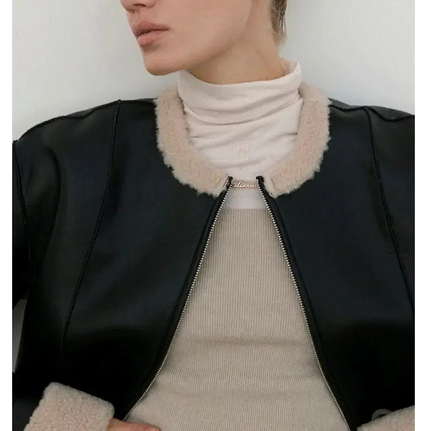 [BUNJANG] Atelier Nine Mustang Crop Jacket / 아틀리에나인 무스탕 크롭자켓
