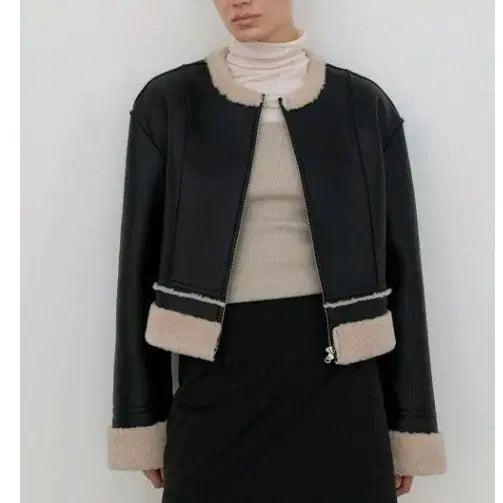 [BUNJANG] Atelier Nine Mustang Crop Jacket / 아틀리에나인 무스탕 크롭자켓