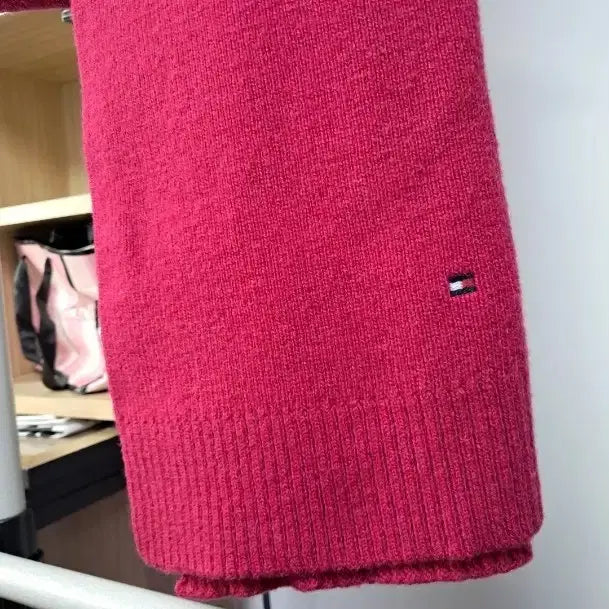 [BUNJANG] Tommy Hilfiger Red Knit Muffler / 타미힐피거 레드 니트 머플러