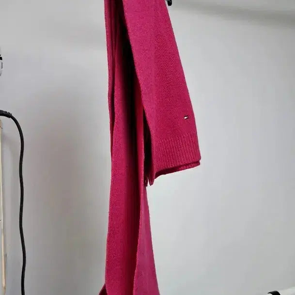 [BUNJANG] Tommy Hilfiger Red Knit Muffler / 타미힐피거 레드 니트 머플러