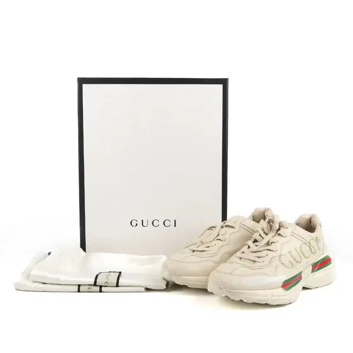 [BUNJANG] Gucci Rhyton Leather Sneakers / [중고명품다올] 구찌 라이톤 레더 스니커즈 528892 7.5사이즈