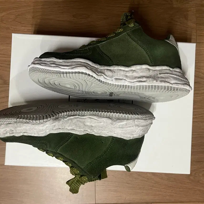 [BUNJANG] Mihara Yasuhiro Wayne Brushed Suede Sneakers / 미하라 야스히로 웨인 브러쉬드 스웨이드 그린 (size 37 + 새상품)