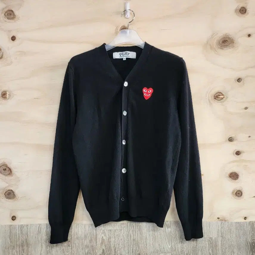 [BUNJANG] Comme des Garcons Double Heart Patch Cardigan / 859) 꼼데가르송 더블하트 와펜 가디건