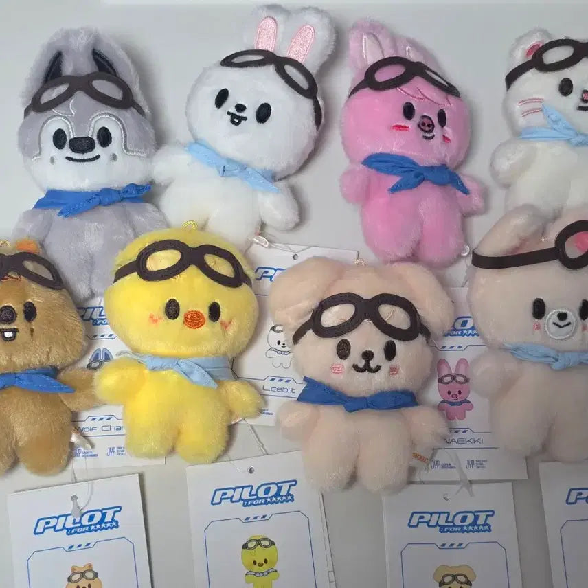 [BUNJANG] SKZOO 10cm Pilot Ver. Plush Doll Bundle Set / [스키주/SKZOO] 10cm 콩키주 2023 팬미팅 파일럿ver. 일괄