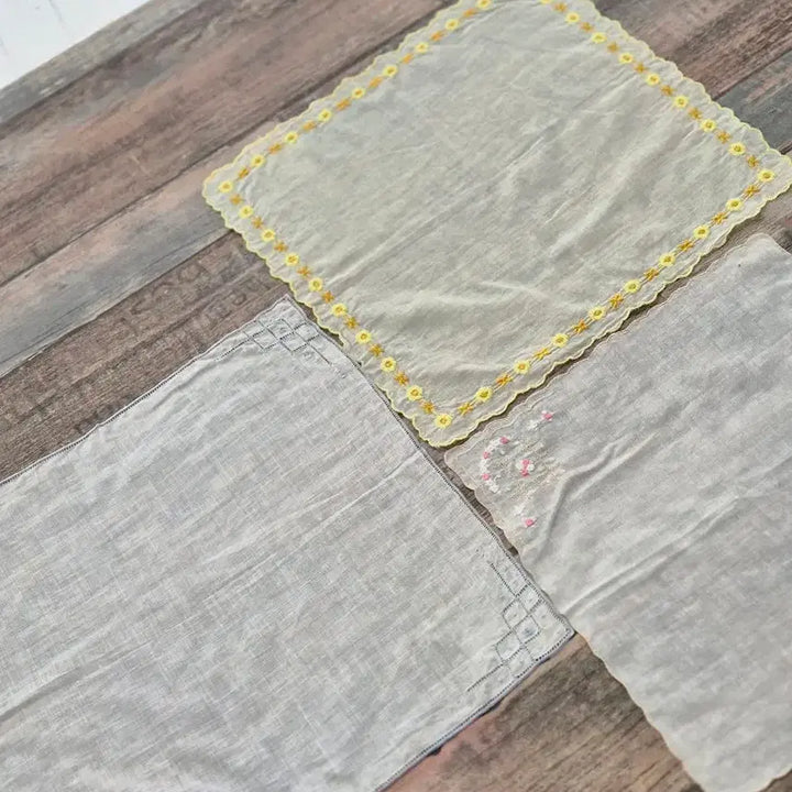 [BUNJANG] Vintage Embroidered Lace Handkerchief / 빈티지 손수건 (자수/레이스)