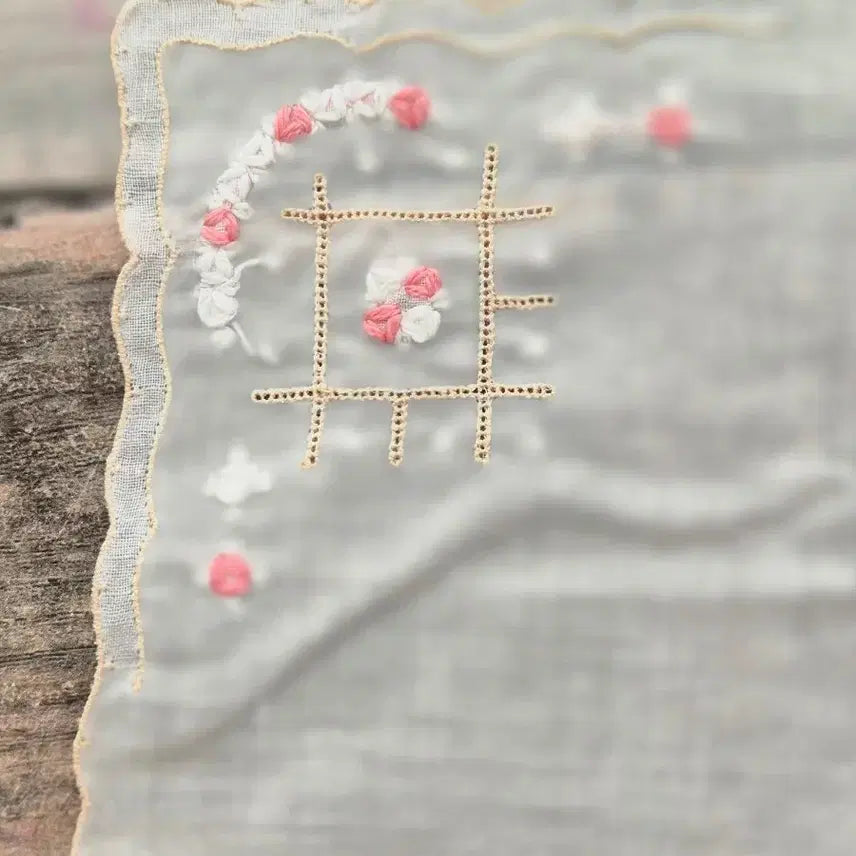 [BUNJANG] Vintage Embroidered Lace Handkerchief / 빈티지 손수건 (자수/레이스)