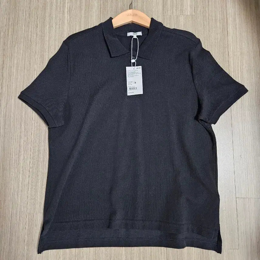 [BUNJANG] JAJU Black Short Sleeve Polo Shirt / 자주 JAJU 블랙 반팔 카라 티셔츠