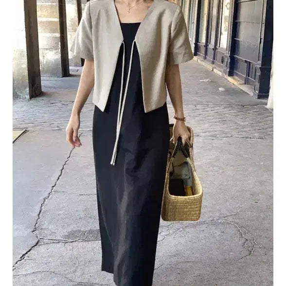 [BUNJANG] Marynaround Monet Linen Jacket / 메리어라운드 모네트 노카라자켓 린넨자켓 (새상품)