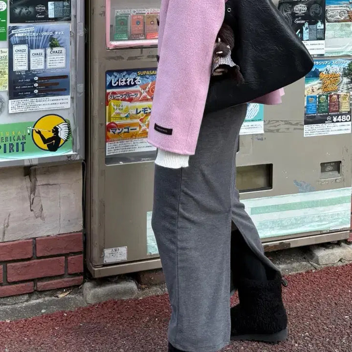 [BUNJANG] Line Edition Wool 100% Half Handmade Coat / 라인 어디션 울100 코트 반코트 핸드메이드