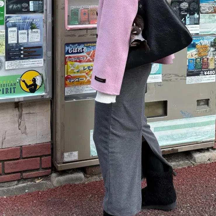 [BUNJANG] Line Edition Wool 100% Half Handmade Coat / 라인 어디션 울100 코트 반코트 핸드메이드