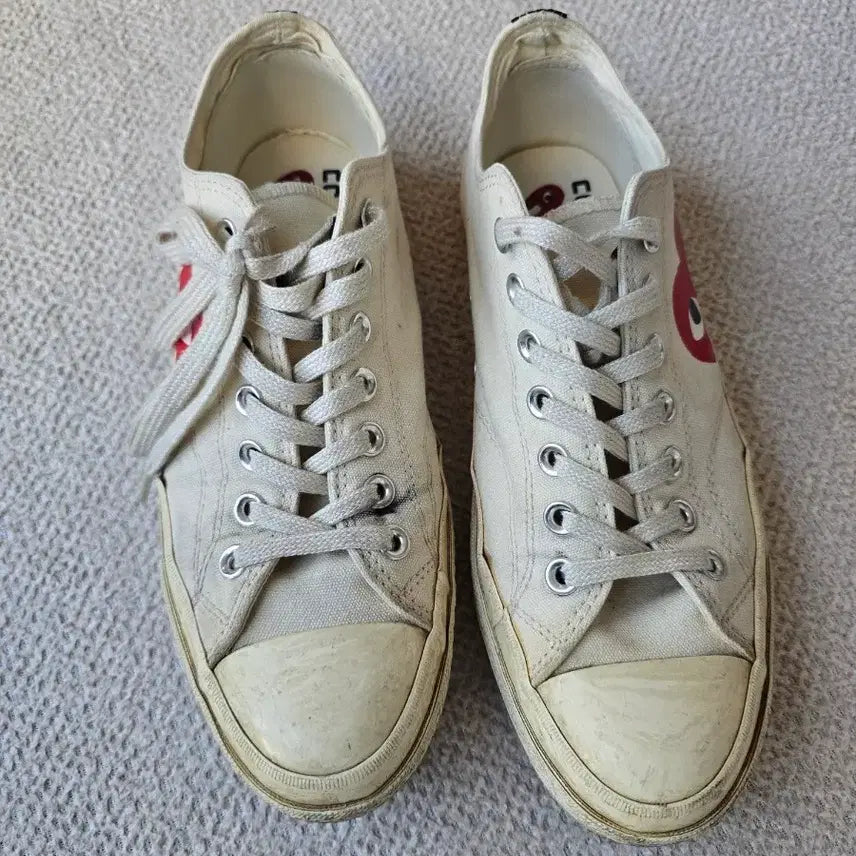 [BUNJANG] Converse Comme des Garcons Low Ivory Sneakers / 컨버스 꼼데가르송 콜라보 로우 270
