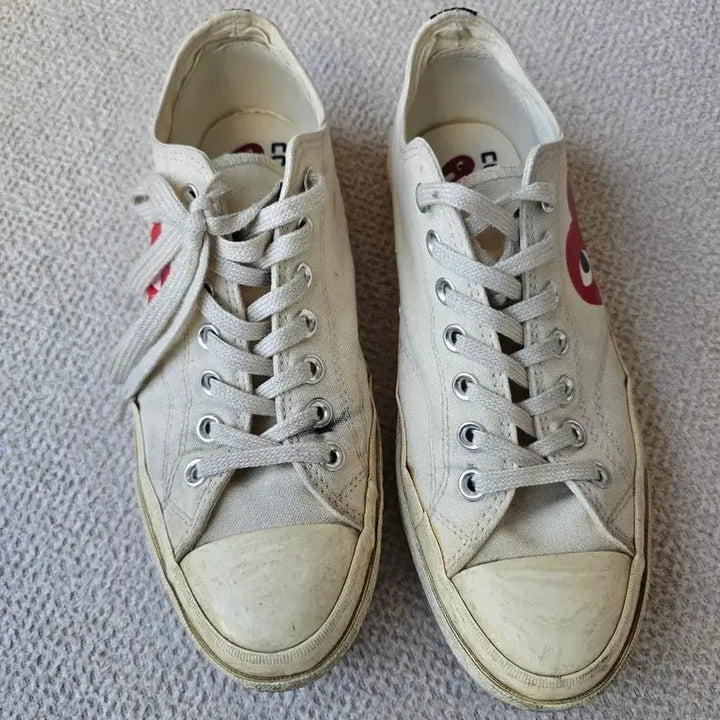 [BUNJANG] Converse Comme des Garcons Low Ivory Sneakers / 컨버스 꼼데가르송 콜라보 로우 270
