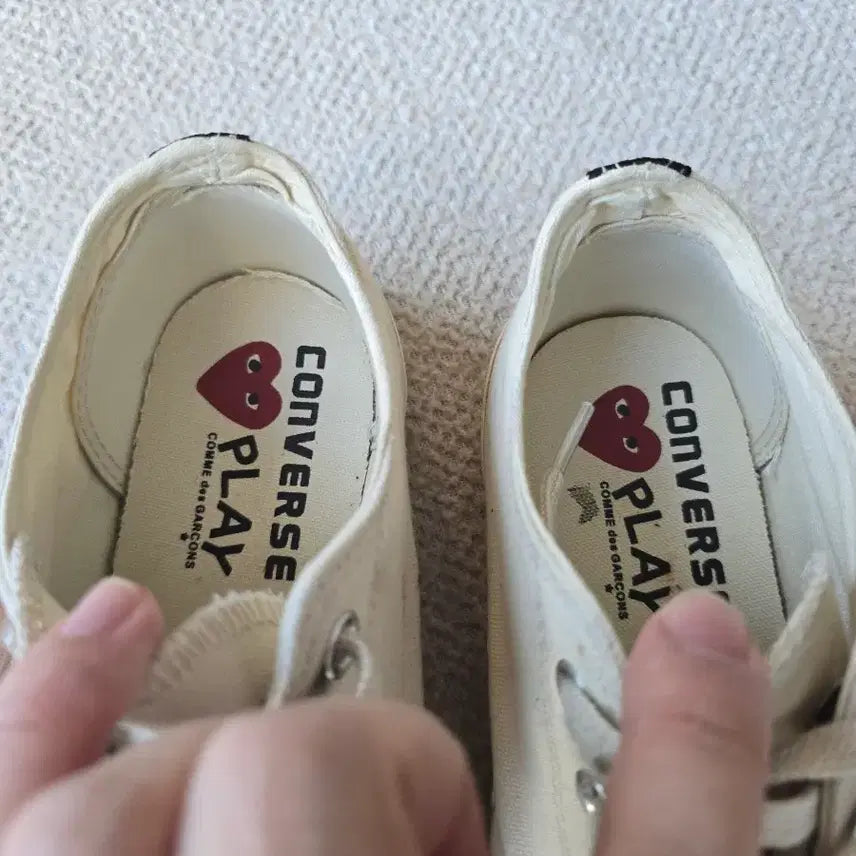 [BUNJANG] Converse Comme des Garcons Low Ivory Sneakers / 컨버스 꼼데가르송 콜라보 로우 270