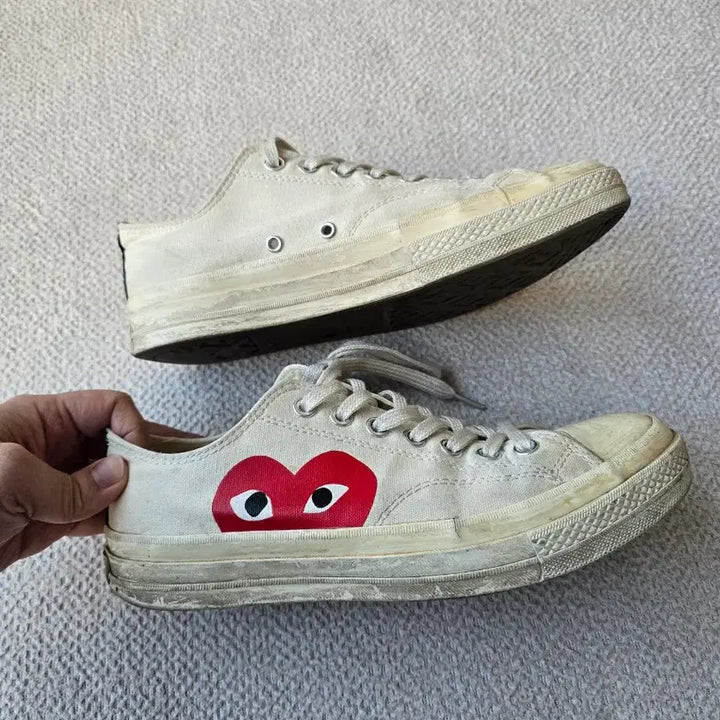 [BUNJANG] Converse Comme des Garcons Low Ivory Sneakers / 컨버스 꼼데가르송 콜라보 로우 270