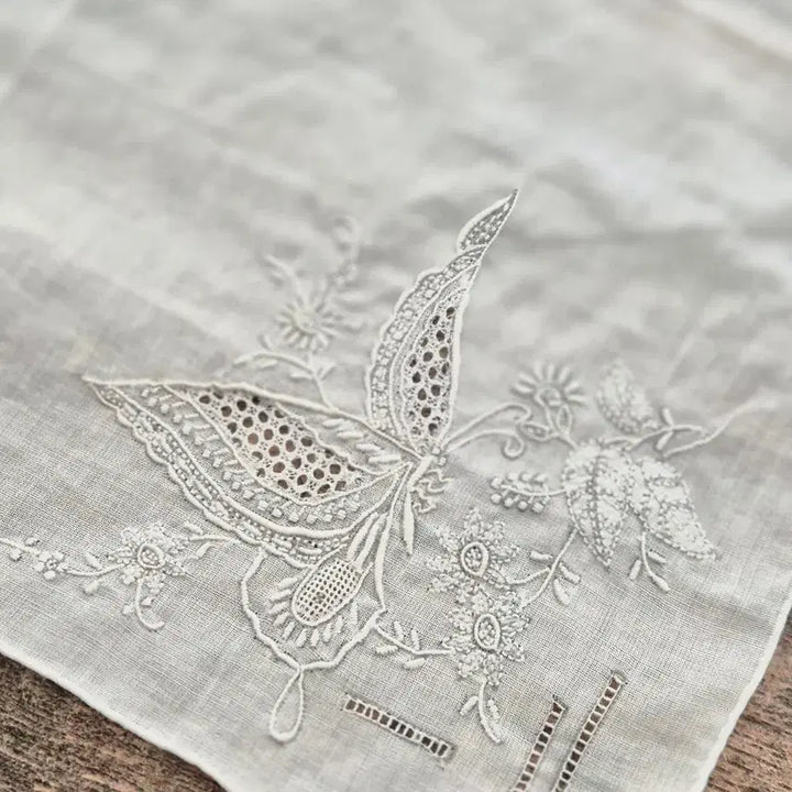[BUNJANG] Embroidered Lace Handkerchief Set / 자수 레이스 손수건 4장
