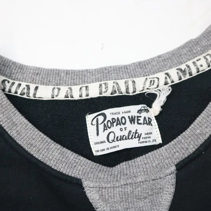[BUNJANG] Paopao Wear Michigan Motorcycle Raglan Sweatshirt / Paopao Wear 빈티지 미시간 모터사이클 배색 래글런 맨투맨 (F)