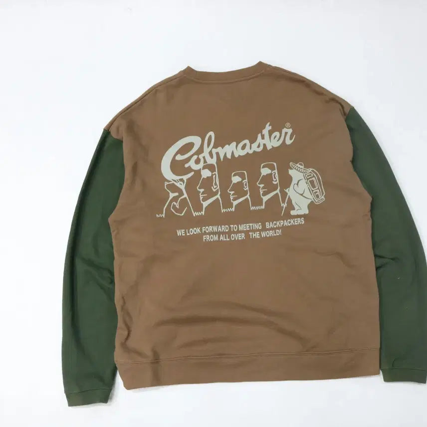 [BUNJANG] Cobmaster Moai Graphic Raglan Sweatshirt / 콜마스터 빈티지 백패킹 모아이 그래픽 나그랑 맨투맨 (F)