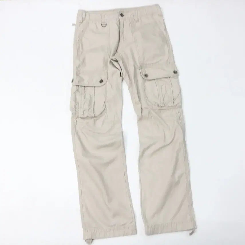 [SOLD OUT] 빈티지 베이지 멀티 포켓 스트링 카고 팬츠