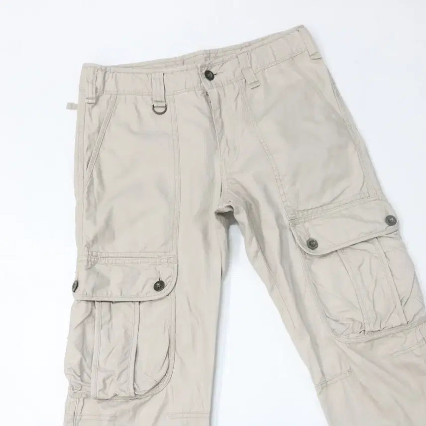 [SOLD OUT] 빈티지 베이지 멀티 포켓 스트링 카고 팬츠