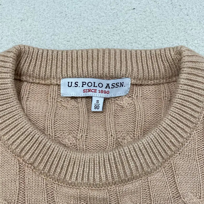 [BUNJANG] U.S. Polo Assn. Cable Knit Crew Neck Sweater / S 유에스폴로아센 크루넥 케이블 니트 스웨터 0312-2