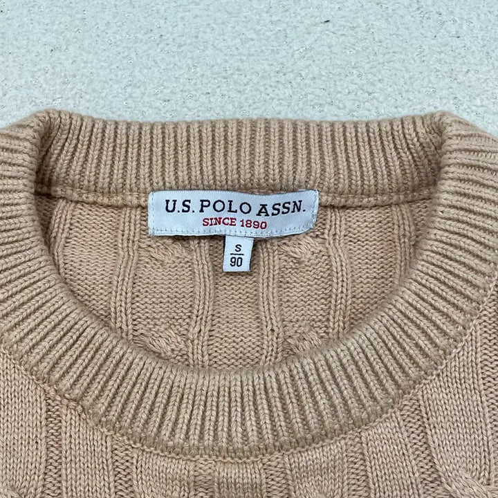 [BUNJANG] U.S. Polo Assn. Cable Knit Crew Neck Sweater / S 유에스폴로아센 크루넥 케이블 니트 스웨터 0312-2