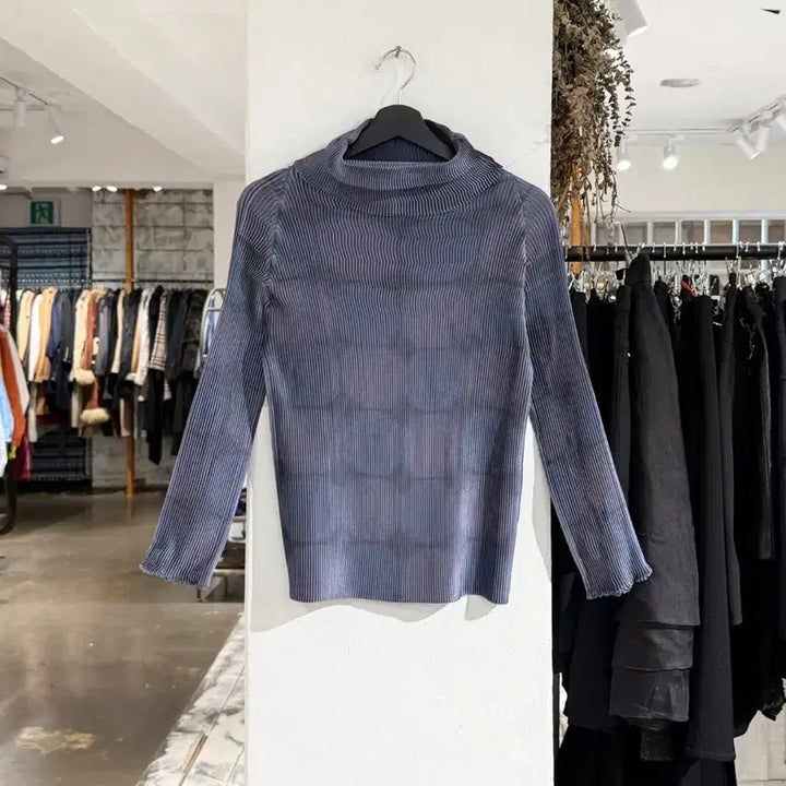 [BUNJANG] Issey Miyake A-POC Violet High Neck Long Sleeve Top / 이세이 미야케 에이폭 바이올렛 하이넥 롱 슬리브 탑