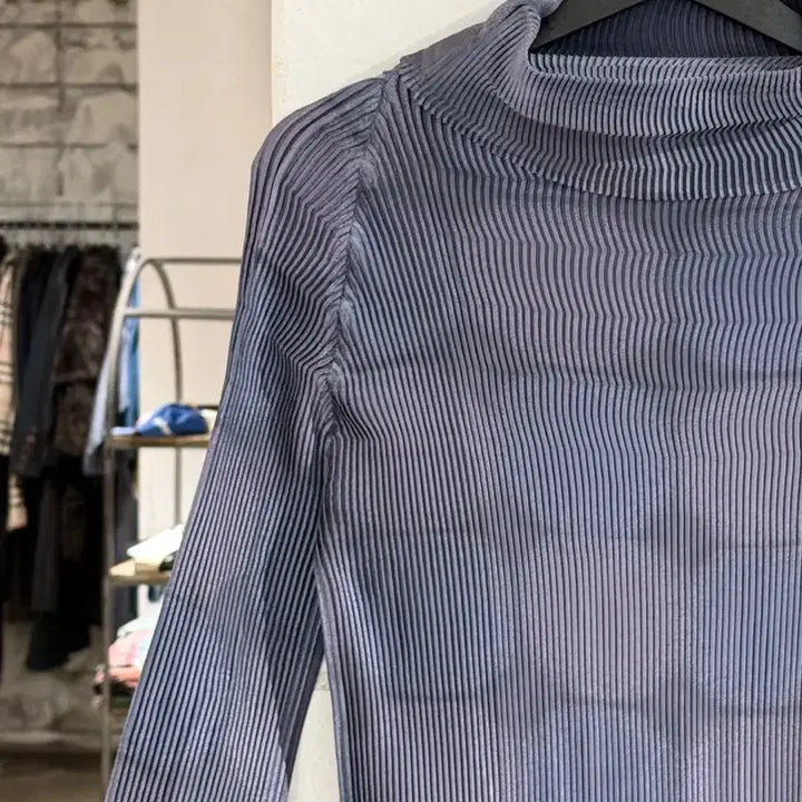 [BUNJANG] Issey Miyake A-POC Violet High Neck Long Sleeve Top / 이세이 미야케 에이폭 바이올렛 하이넥 롱 슬리브 탑