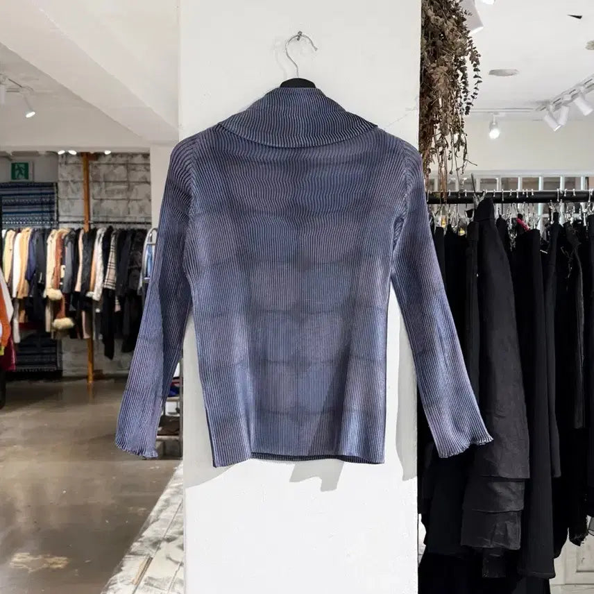 [BUNJANG] Issey Miyake A-POC Violet High Neck Long Sleeve Top / 이세이 미야케 에이폭 바이올렛 하이넥 롱 슬리브 탑