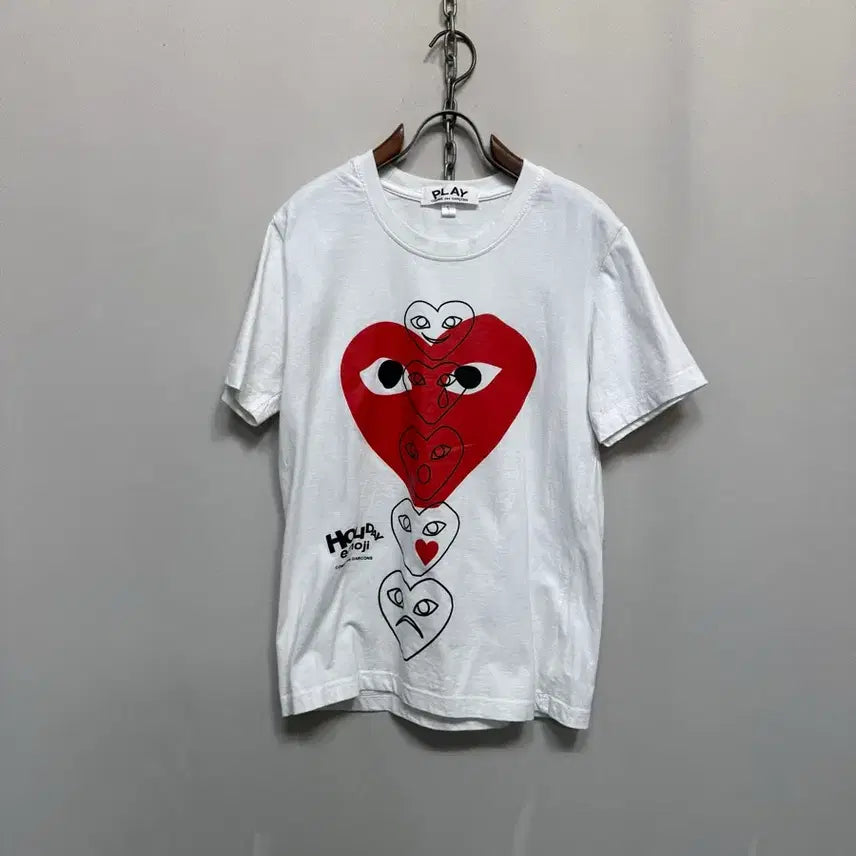 [BUNJANG] Comme des Garcons Play Heart White Short Sleeve T-shirt / 꼼데가르송 플레이 하트 반팔티 화이트