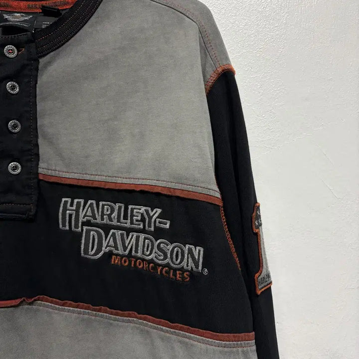 [BUNJANG] Harley-Davidson Henley Neck Shirt / 할리데이비슨 헨리넥 셔츠