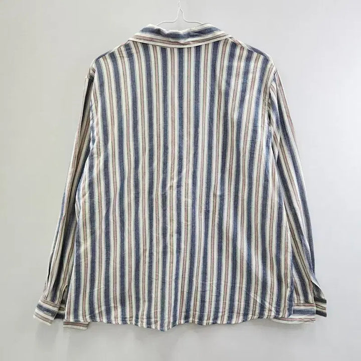 [BUNJANG] Vintage Casual Washed Multi-Stripe Shirt / 빈티지 캐주얼 워싱 멀티스트라이프 셔츠