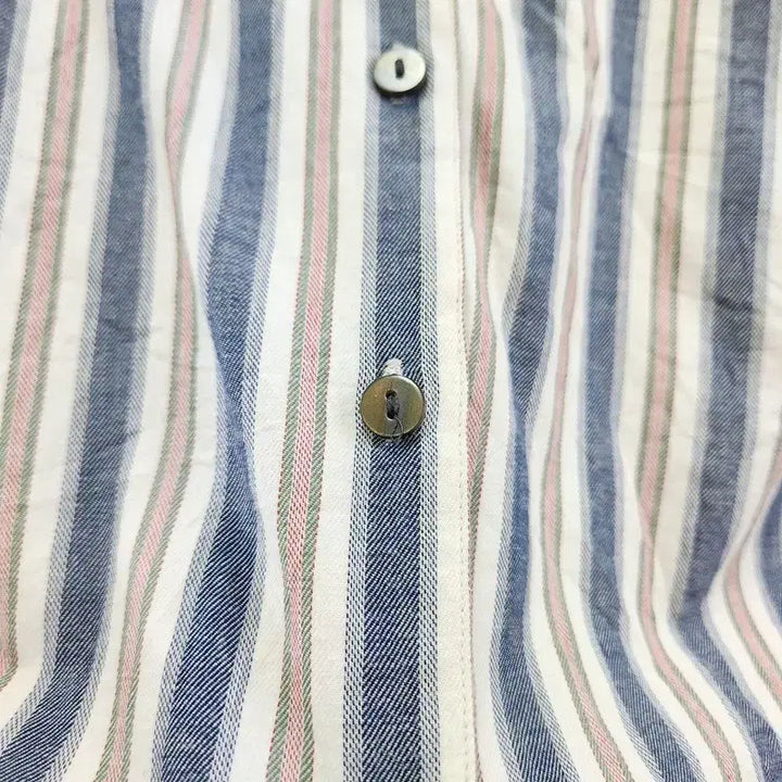 [BUNJANG] Vintage Casual Washed Multi-Stripe Shirt / 빈티지 캐주얼 워싱 멀티스트라이프 셔츠