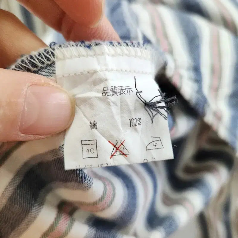 [BUNJANG] Vintage Casual Washed Multi-Stripe Shirt / 빈티지 캐주얼 워싱 멀티스트라이프 셔츠