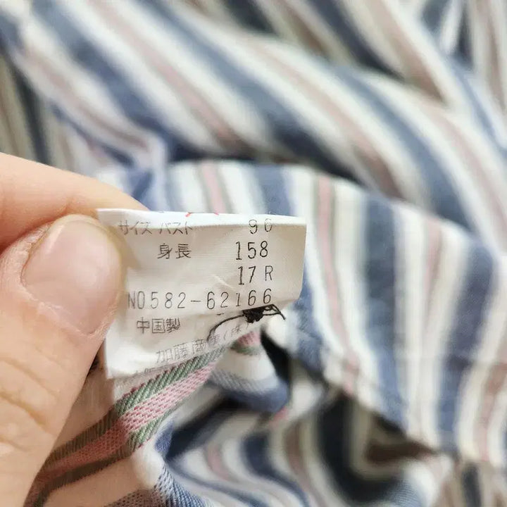 [BUNJANG] Vintage Casual Washed Multi-Stripe Shirt / 빈티지 캐주얼 워싱 멀티스트라이프 셔츠