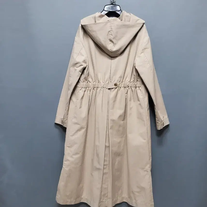 [BUNJANG] Unbranded Hooded Long Trench Coat / 뒷밴딩 후드 면 롱 트렌치코트