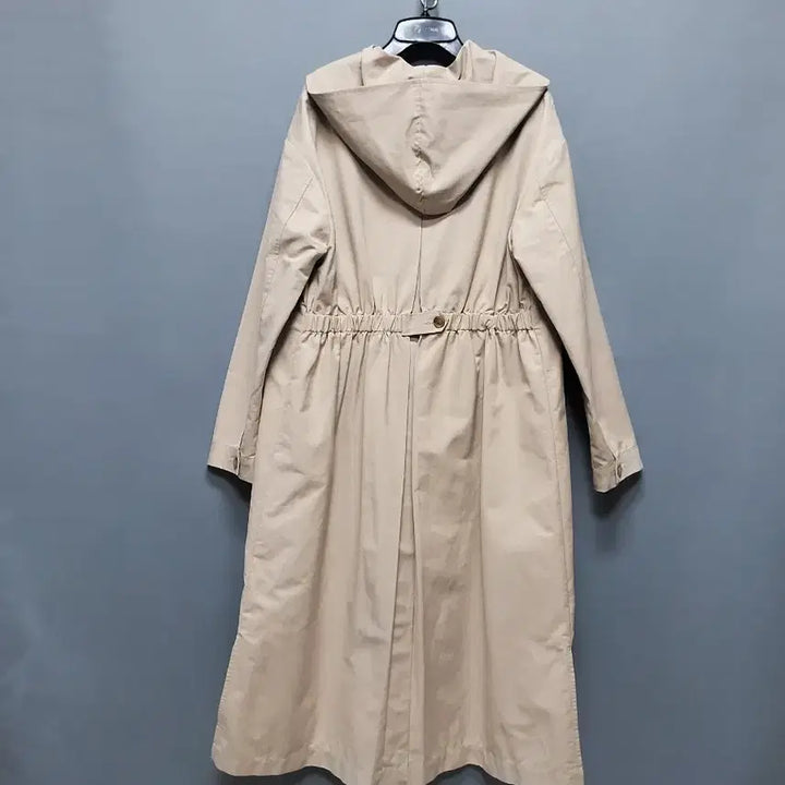 [BUNJANG] Unbranded Hooded Long Trench Coat / 뒷밴딩 후드 면 롱 트렌치코트