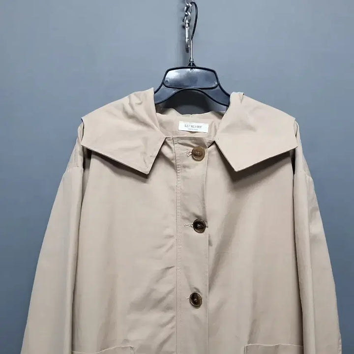 [BUNJANG] Unbranded Hooded Long Trench Coat / 뒷밴딩 후드 면 롱 트렌치코트