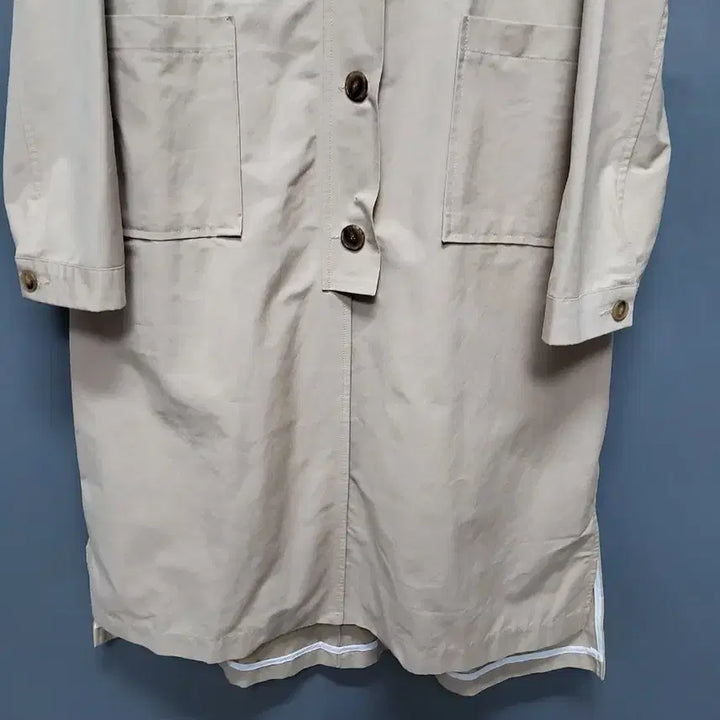 [BUNJANG] Unbranded Hooded Long Trench Coat / 뒷밴딩 후드 면 롱 트렌치코트