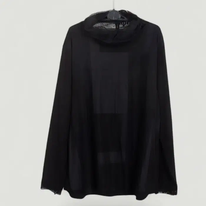 [BUNJANG] Lee Sang Bong Sheer Turtleneck Blouse (BK) / 여성77/ 이상봉 시스루 폴라 블라우스티BK 32-137