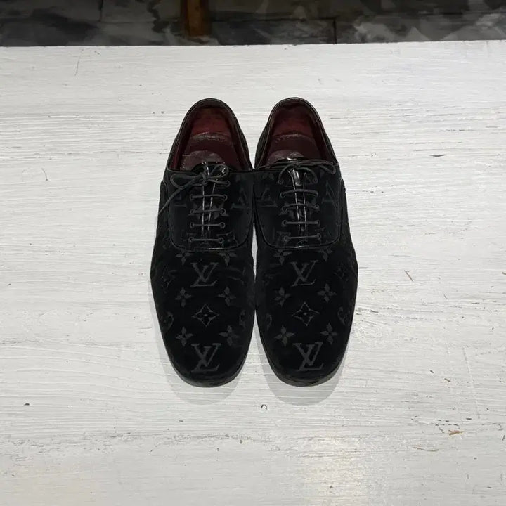 [BUNJANG] Louis Vuitton Monogram Velvet Oxford Shoes / 루이비통 블랙 모노그램 벨벳 옥스퍼드 슈즈