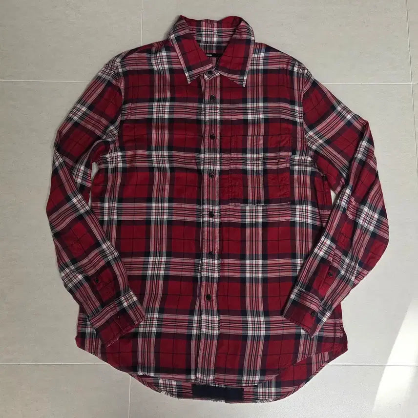 [BUNJANG] System Homme Red Tartan Check Shirt / 시스템 옴므  레드 타탄 체크 셔츠
