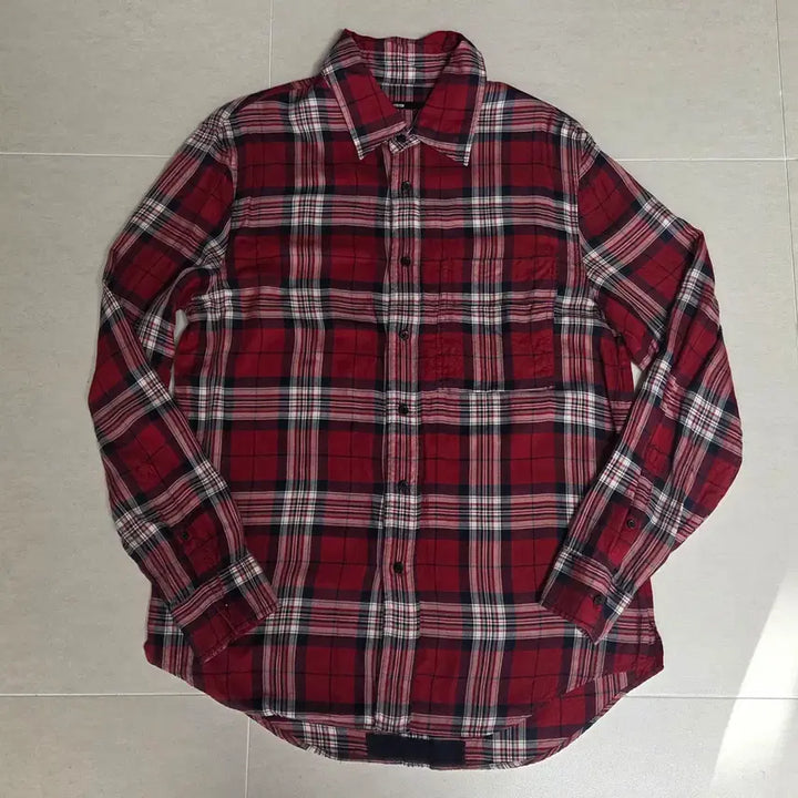 [BUNJANG] System Homme Red Tartan Check Shirt / 시스템 옴므  레드 타탄 체크 셔츠