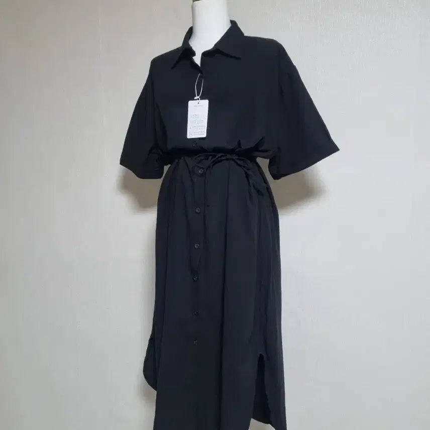 [BUNJANG] Black Long Shirt Dress / L271 블랙 셔츠 롱 원피스 새상품