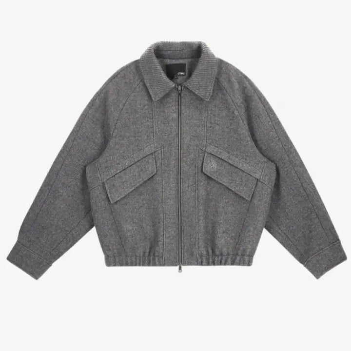 [BUNJANG] SITIVIENNE Wool Blouson Gray Jacket / 시티브리즈 울 블루종 그레이 점퍼 아우터 (남여공용)