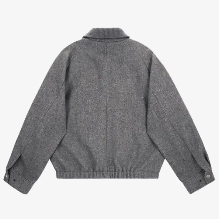 [BUNJANG] SITIVIENNE Wool Blouson Gray Jacket / 시티브리즈 울 블루종 그레이 점퍼 아우터 (남여공용)